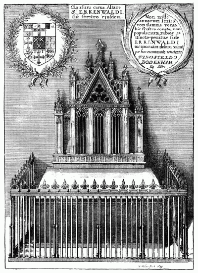 Erkenwald's shrine in old St Paul's (from Old St Paul's Cathedral by William Benham)